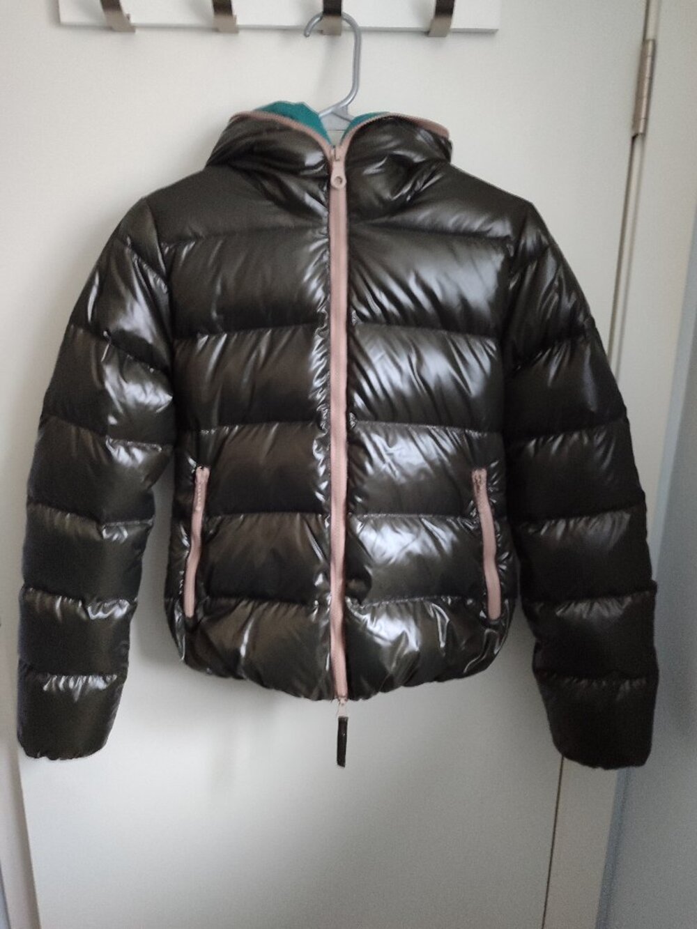 DUVETICA  Pure Goose Puffer Jacket Brown Teal Down Coat Size  IT 38 / XS
